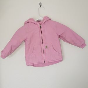 Girls Carhart Jacket 2T Pink Fleece Lined